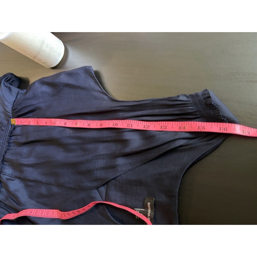 Banana Republic Goddess Dress Size 8 Navy Blue Fit & Flare Sleeveless V Neck - Picture 10 of 12